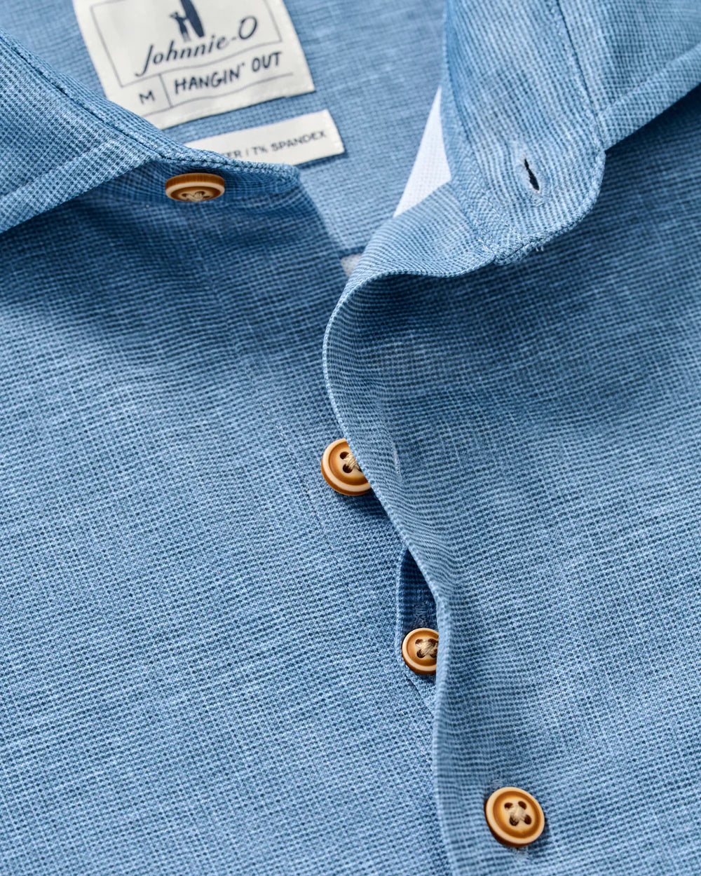 Johnnie-O Printed Mesh Short Sleeve Button Down Shirt - Breck Printed Solid Knit: Sound Side