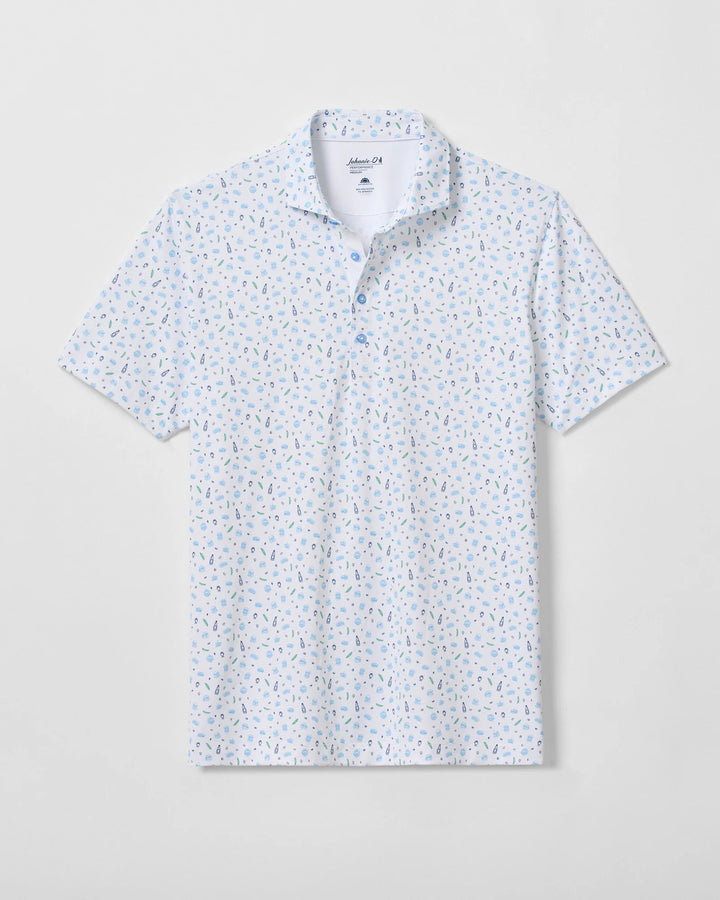 Johnnie-O Performance Mesh Polo - Burgers N Beers: White