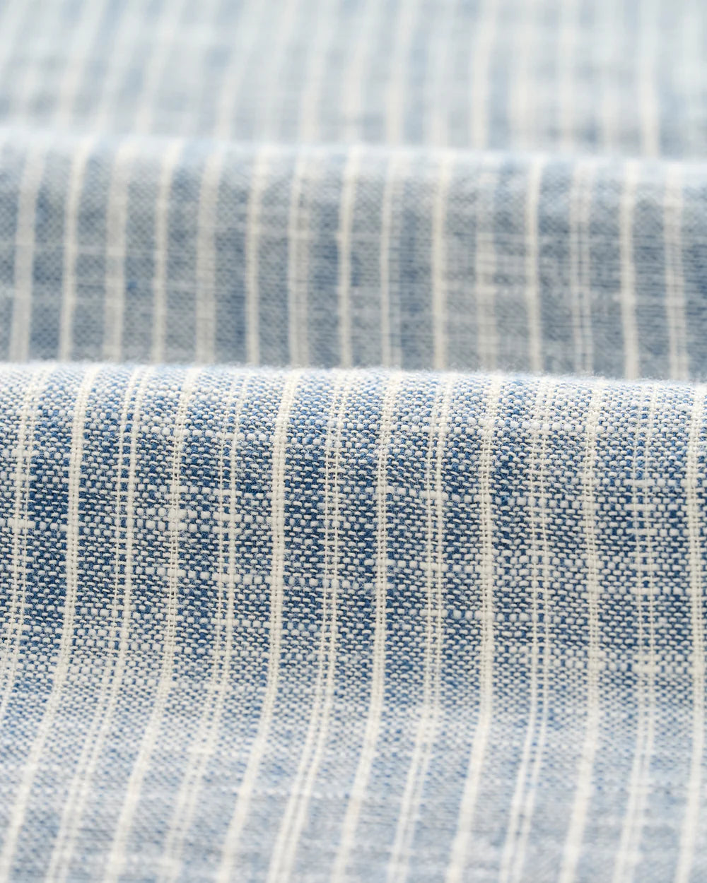 Johnnie-O Short Sleeve Cotton Blend Button Down Shirt - Ennis Indigo Dyed Stripe: Indigo