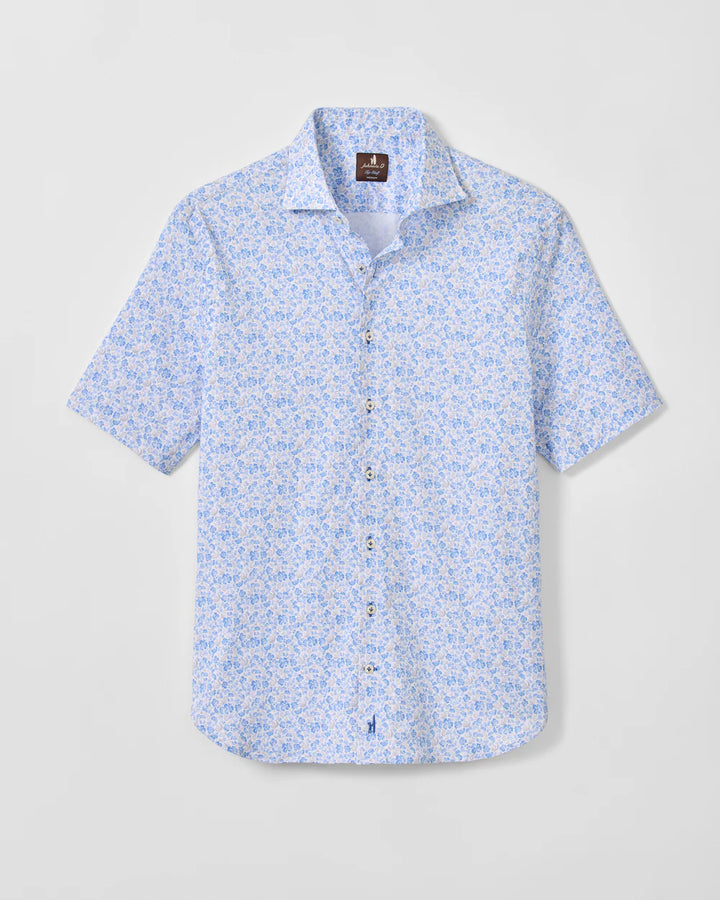 Johnnie-O Tencel Mesh Short Sleeve Button Down Shirt - Filipe Printed: Maliblu