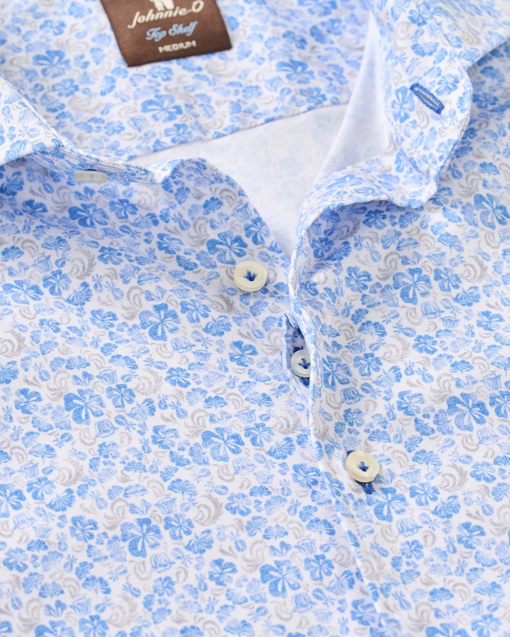 Johnnie-O Tencel Mesh Short Sleeve Button Down Shirt - Filipe Printed: Maliblu