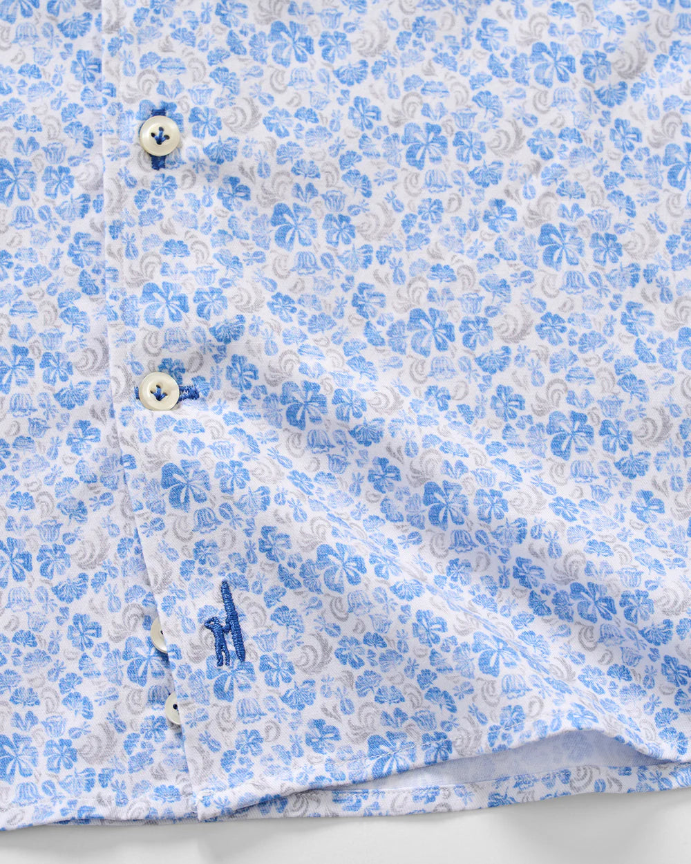 Johnnie-O Tencel Mesh Short Sleeve Button Down Shirt - Filipe Printed: Maliblu