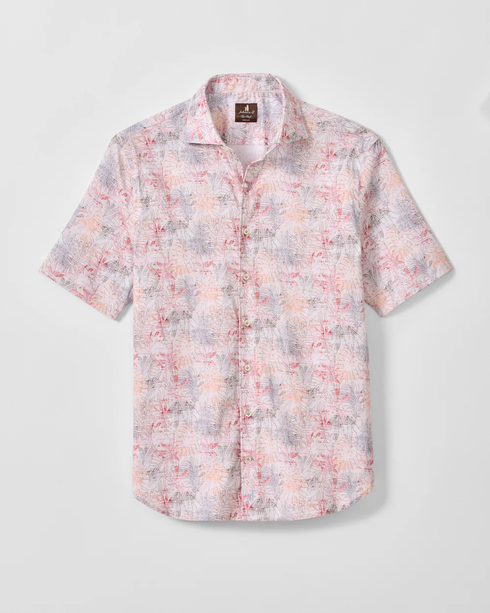 Johnnie-O Tencel Blend Short Sleeve Button Down Shirt - Guffey Printed: Khaki