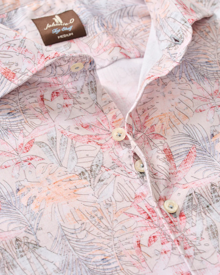 Johnnie-O Tencel Blend Short Sleeve Button Down Shirt - Guffey Printed: Khaki