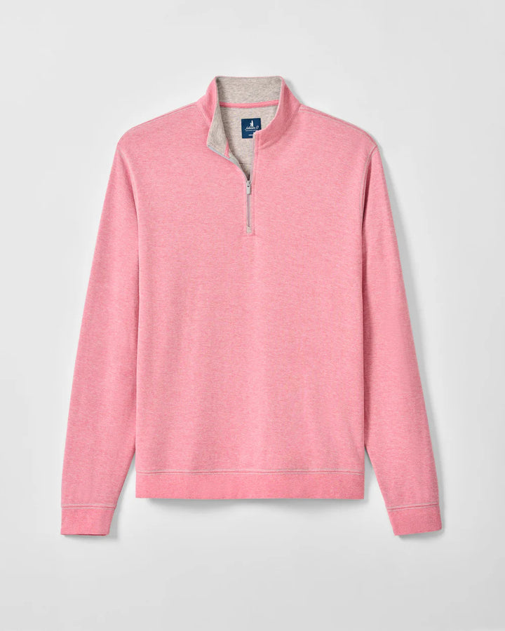 Johnnie-O Hanks Lightweight Textured 1/4 Zip Pullover: Berry