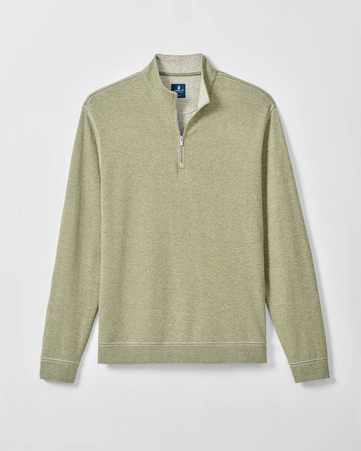 Johnnie-O Hanks Lightweight Textured 1/4 Zip Pullover: Pesto