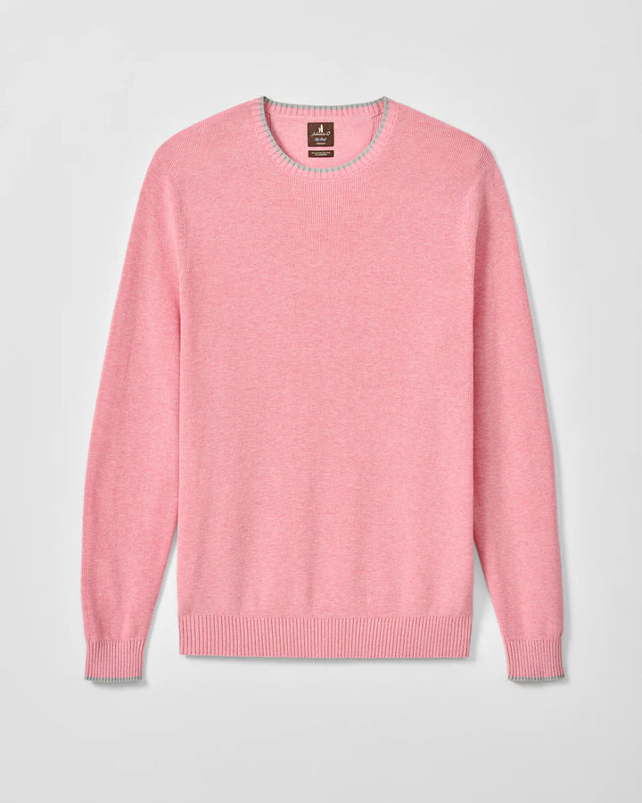 Johnnie-O Hatcher Cotton Blend Crewneck Sweater: Flamingo