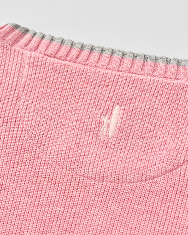 Johnnie-O Hatcher Cotton Blend Crewneck Sweater: Flamingo