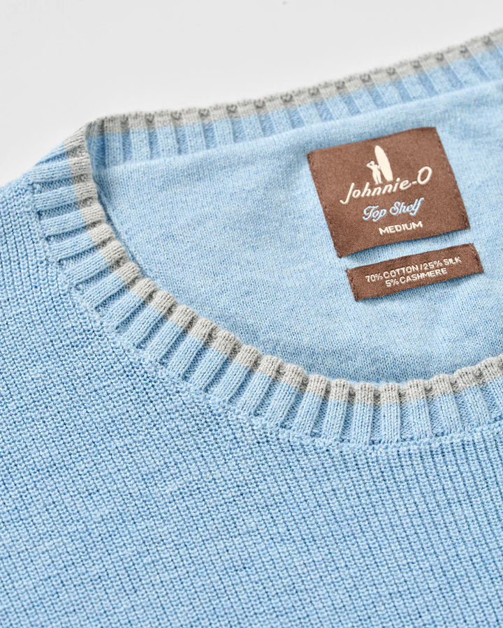 Johnnie-O Hatcher Cotton Blend Crewneck Sweater: Maliblu