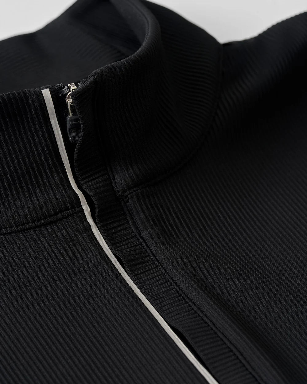 Johnnie-O Hoppin Ribbed Knit Performance 1/4-Zip Pullover: Black