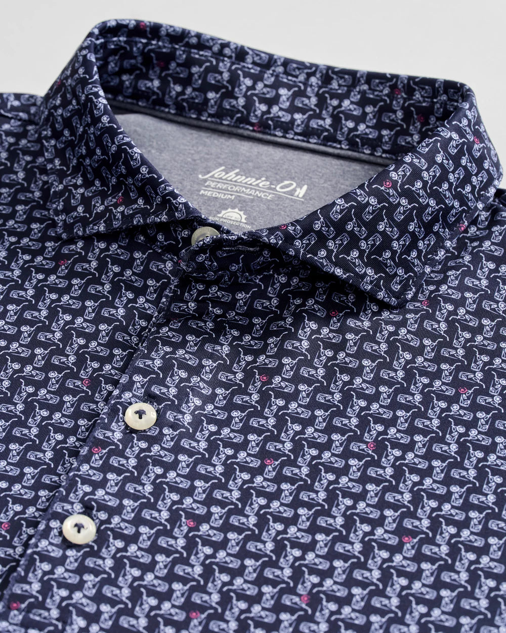 Johnnie-O Performance Jersey Polo - Minty: Navy