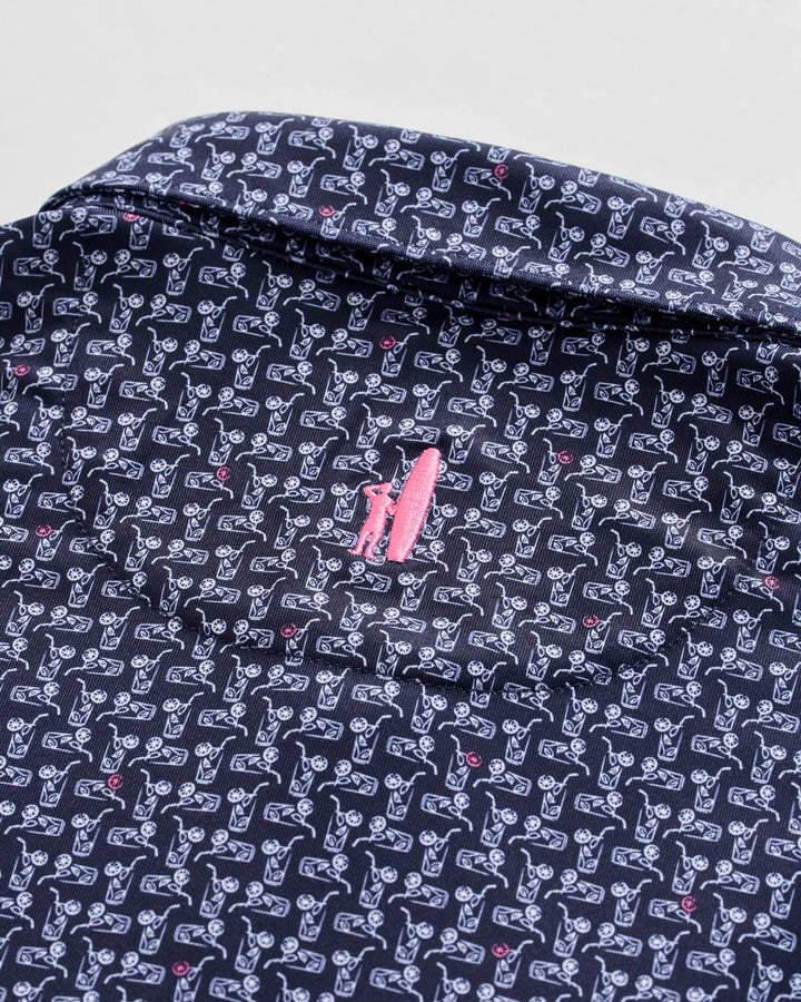 Johnnie-O Performance Jersey Polo - Minty: Navy