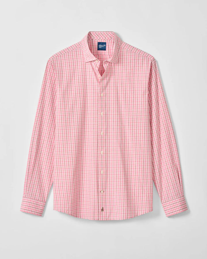 Johnnie-O Everyday Performance Button Down Shirt - Morse Plaid: Petal
