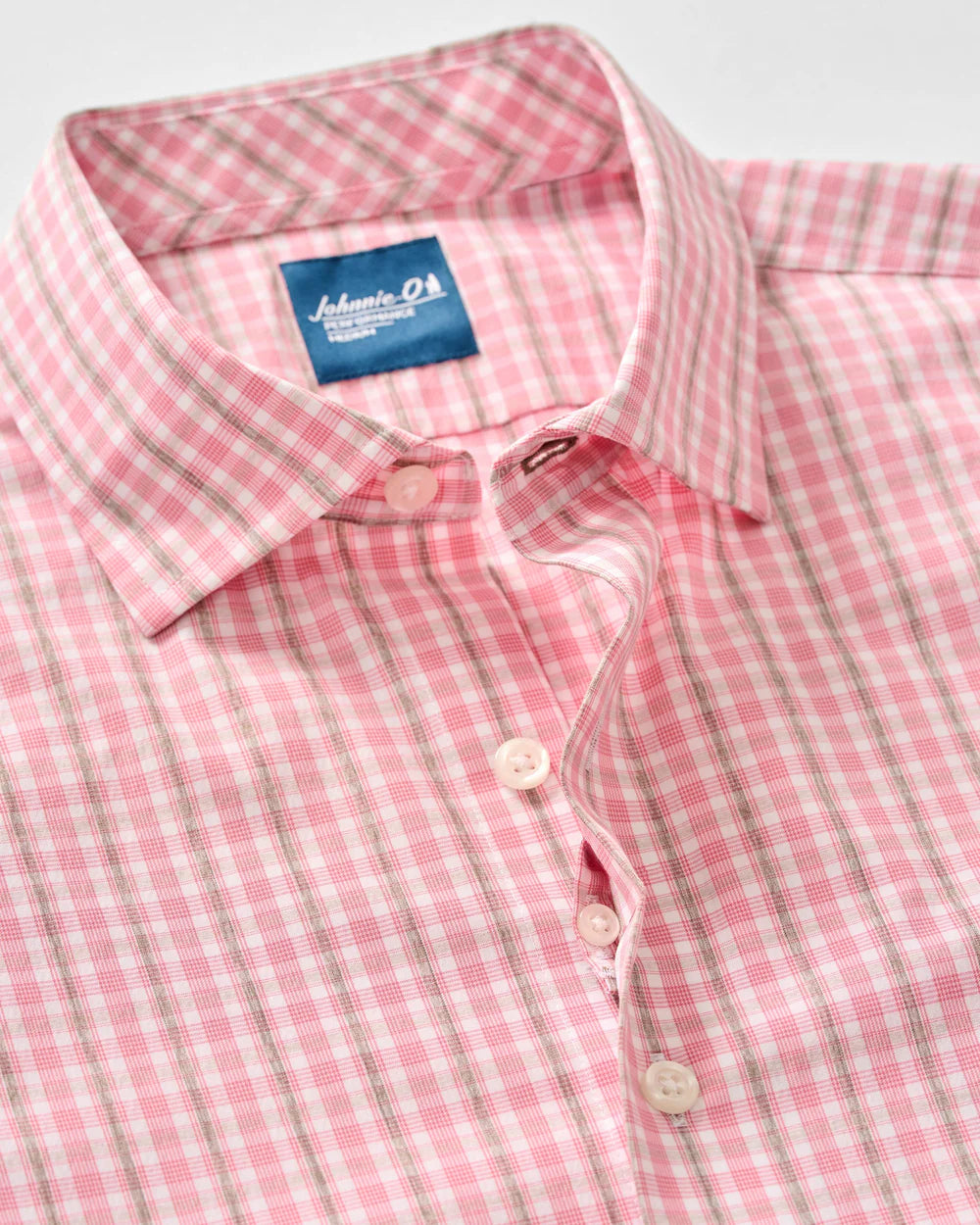 Johnnie-O Everyday Performance Button Down Shirt - Morse Plaid: Petal