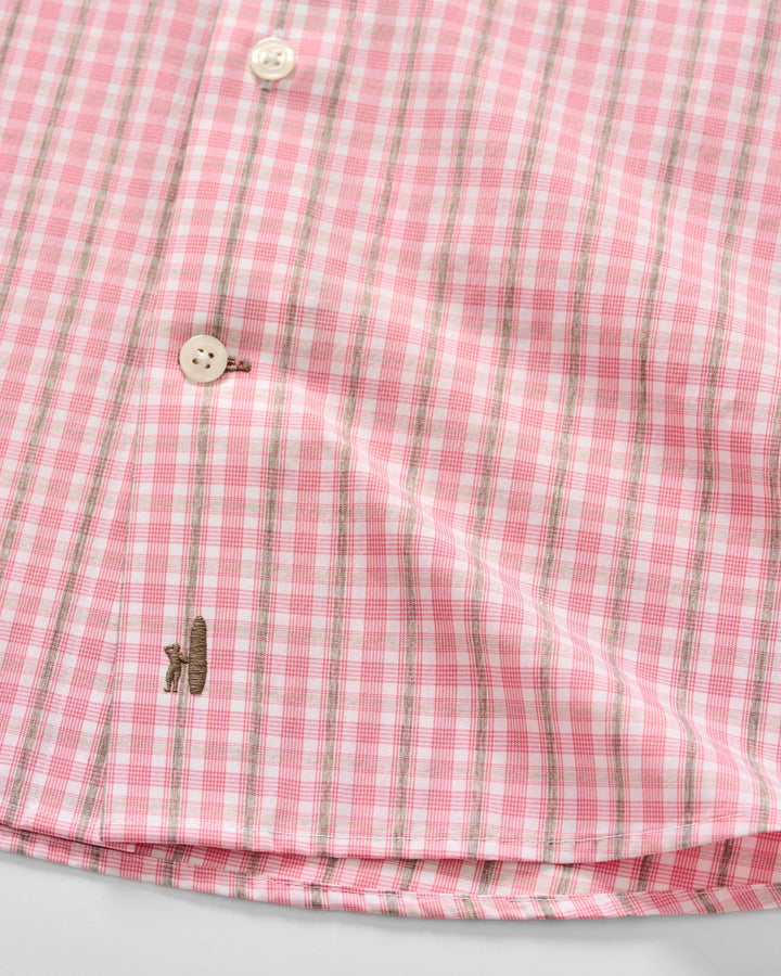 Johnnie-O Everyday Performance Button Down Shirt - Morse Plaid: Petal