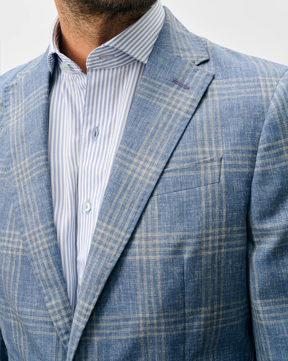 Johnnie-O Wool Sport Coat - Barney Woven Wool Pane: Maliblu