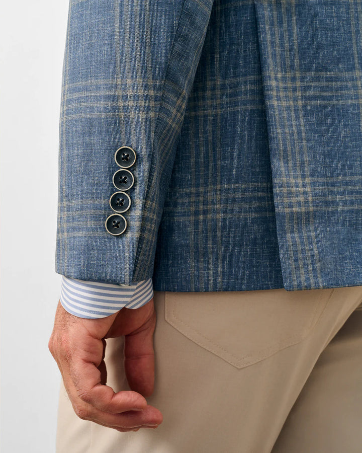 Johnnie-O Wool Sport Coat - Barney Woven Wool Pane: Maliblu