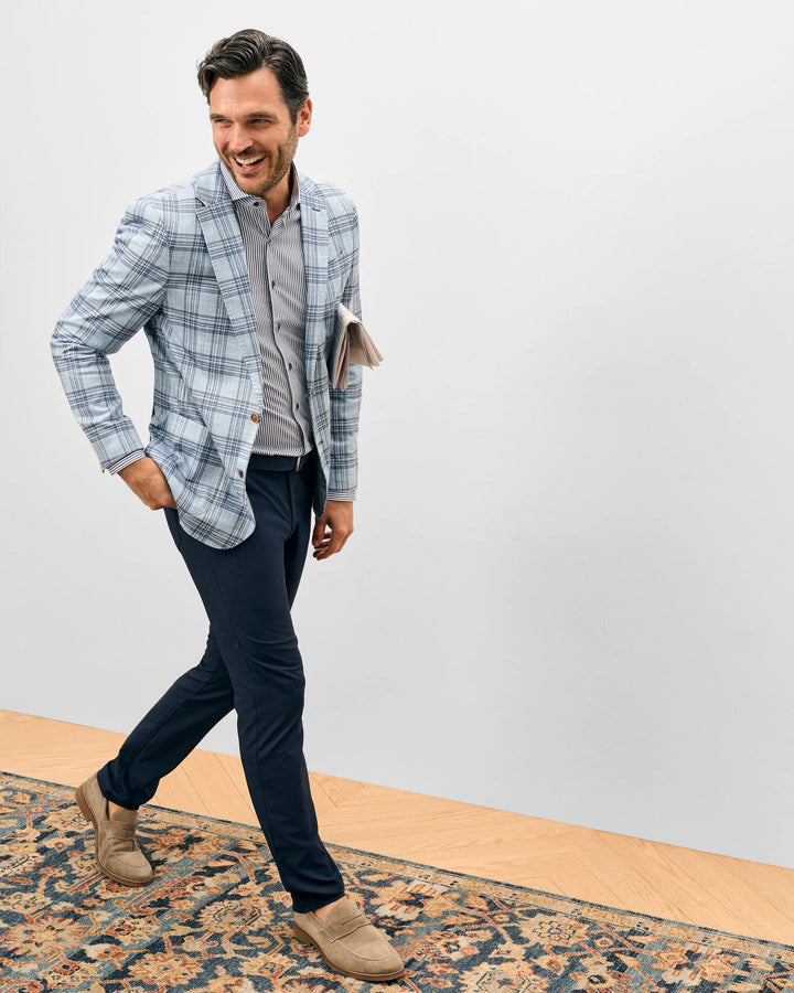 Johnnie-O Samuel Top Shelf Printed Knit Sport Coat: Gulf Blue