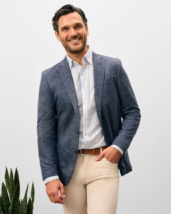 Johnnie O Swindon Top Shelf Printed Knit Sport Coat: Navy