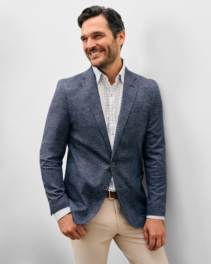 Johnnie O Swindon Top Shelf Printed Knit Sport Coat: Navy