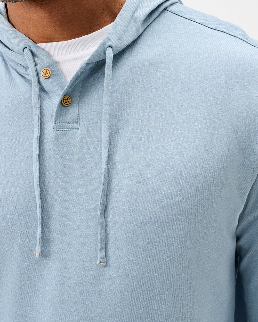 Johnnie-O Jase 2-Button Slub Hoodie: Maliblu