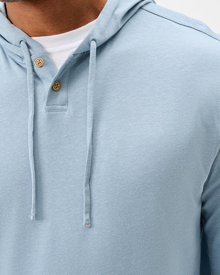 Johnnie-O Jase 2-Button Slub Hoodie: Maliblu