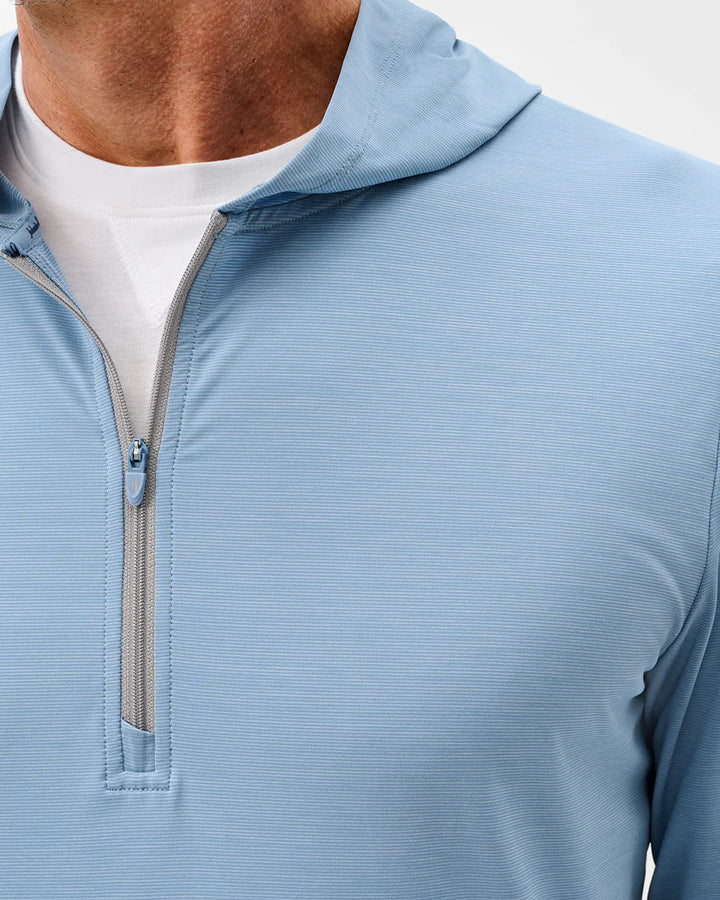 Johnnie-O Bixler Performance 1/4 Zip Hoodie: Carbon Fiber