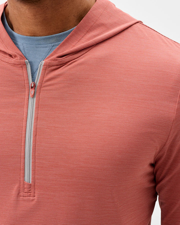 Johnnie-O Bixler Performance 1/4 Zip Hoodie: Washed Red