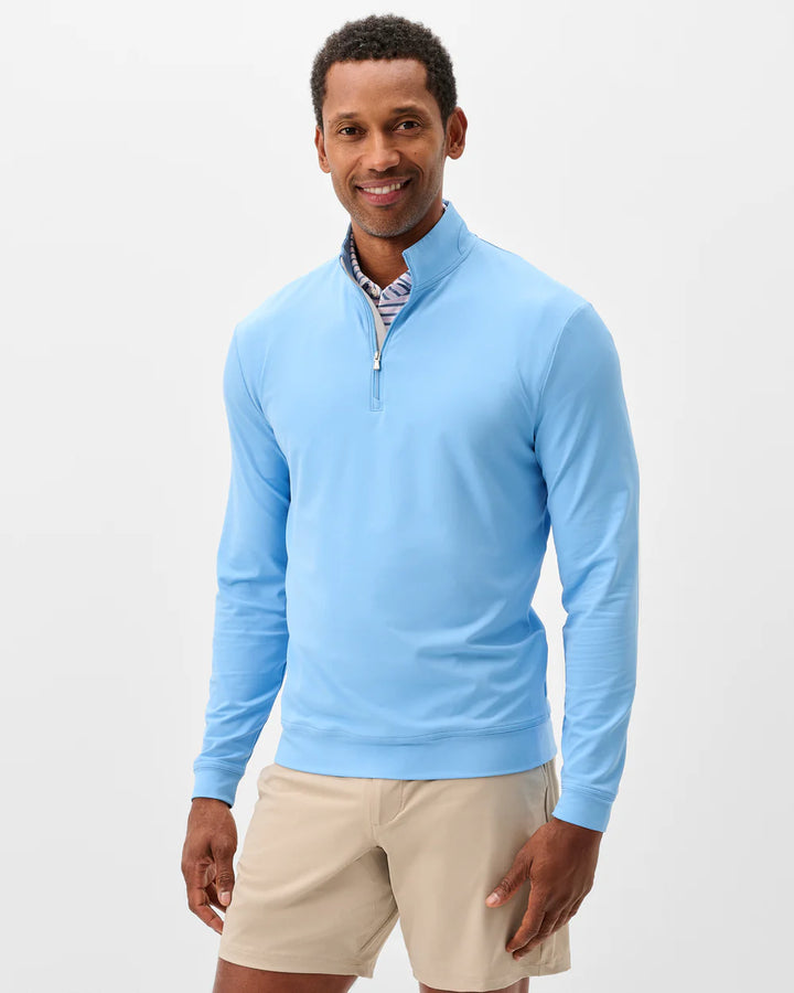 Johnnie-O Motion Performance 1/4 Zip Pullover: Maliblu