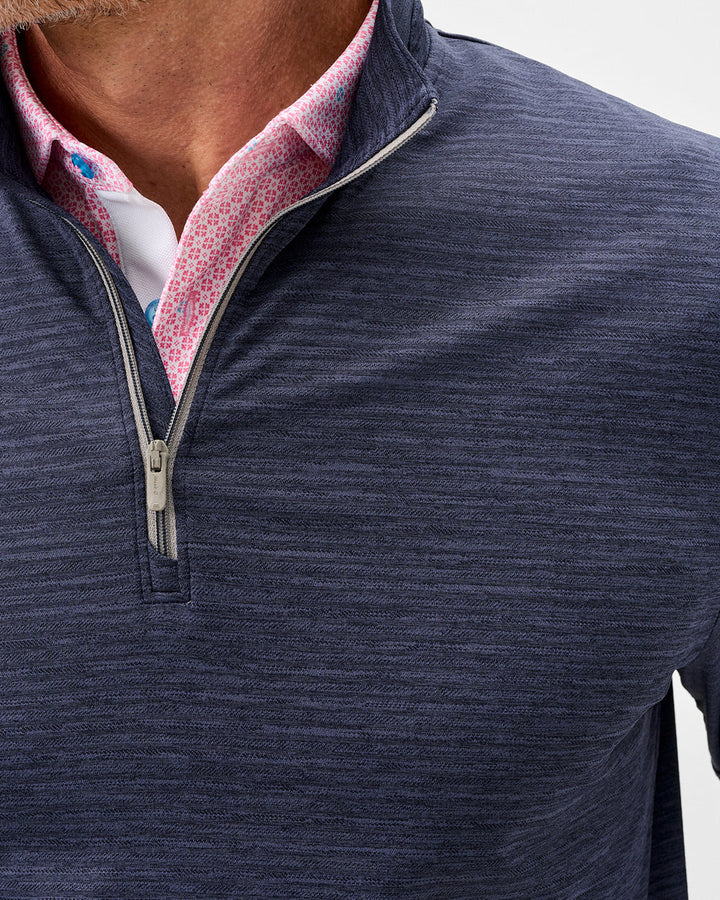 Johnnie-O Kanan Performance 1/4 Zip Pullover: Navy