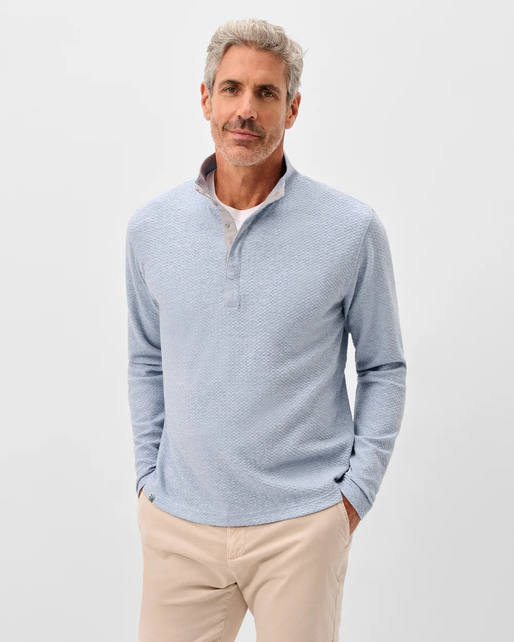 Johnnie-O Ransel Hidden Snap Pullover: Maliblu