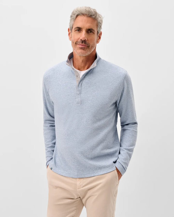 Johnnie-O Ransel Hidden Snap Pullover: Maliblu