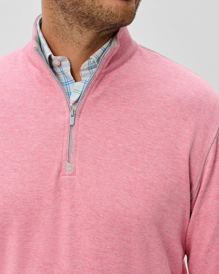 Johnnie-O Hanks Lightweight Textured 1/4 Zip Pullover: Berry
