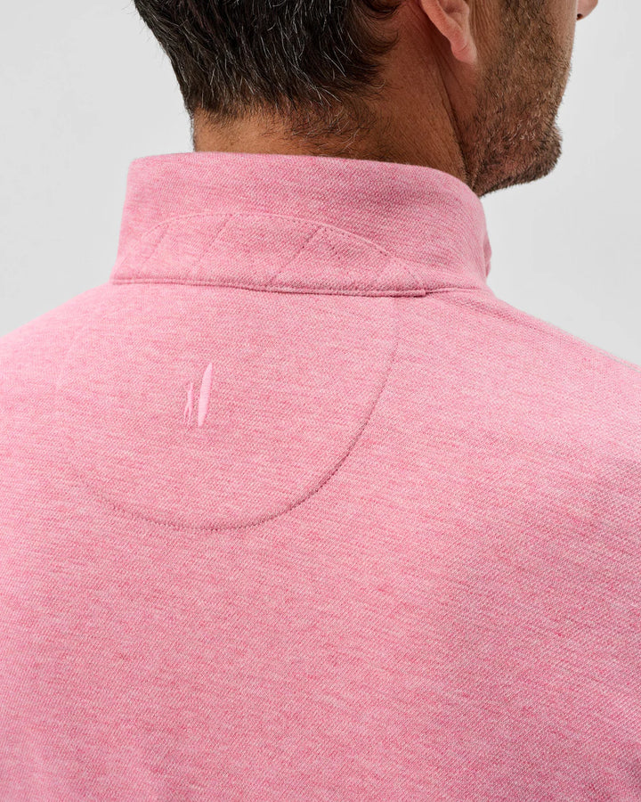 Johnnie-O Hanks Lightweight Textured 1/4 Zip Pullover: Berry