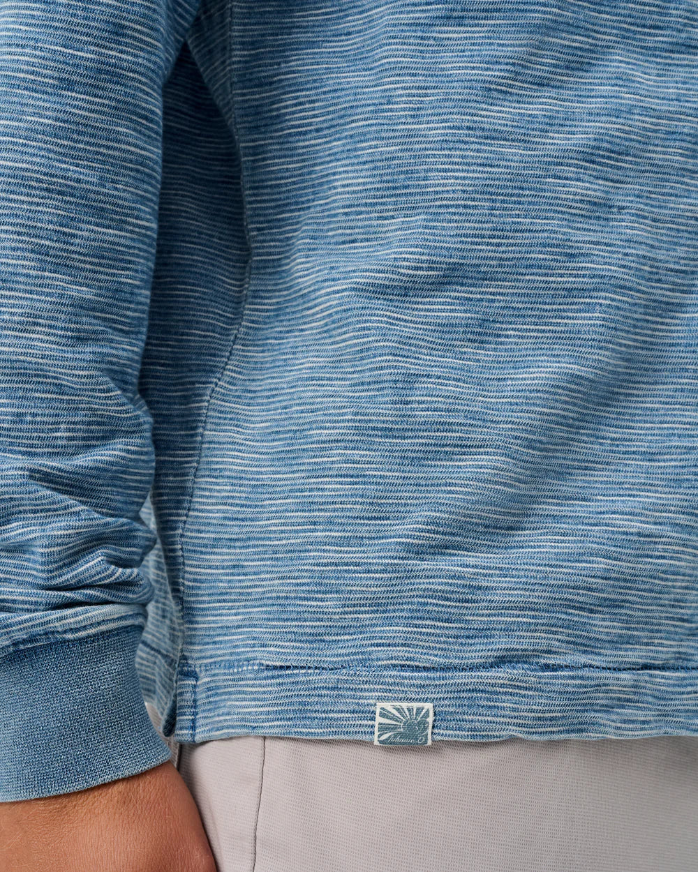 Johnnie-O Spurlin Indigo Jersey Crewneck Long Sleeve T-shirt: Indigo
