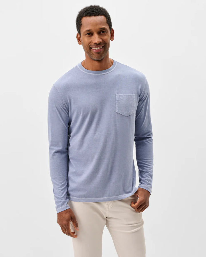 Johnnie-O Brennan Long Sleeve Cotton Blend T-Shirt: Navy