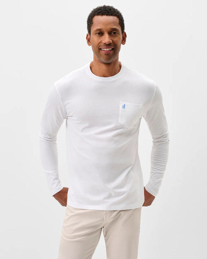 Johnnie-O Brennan Long Sleeve Cotton Blend T-Shirt: White
