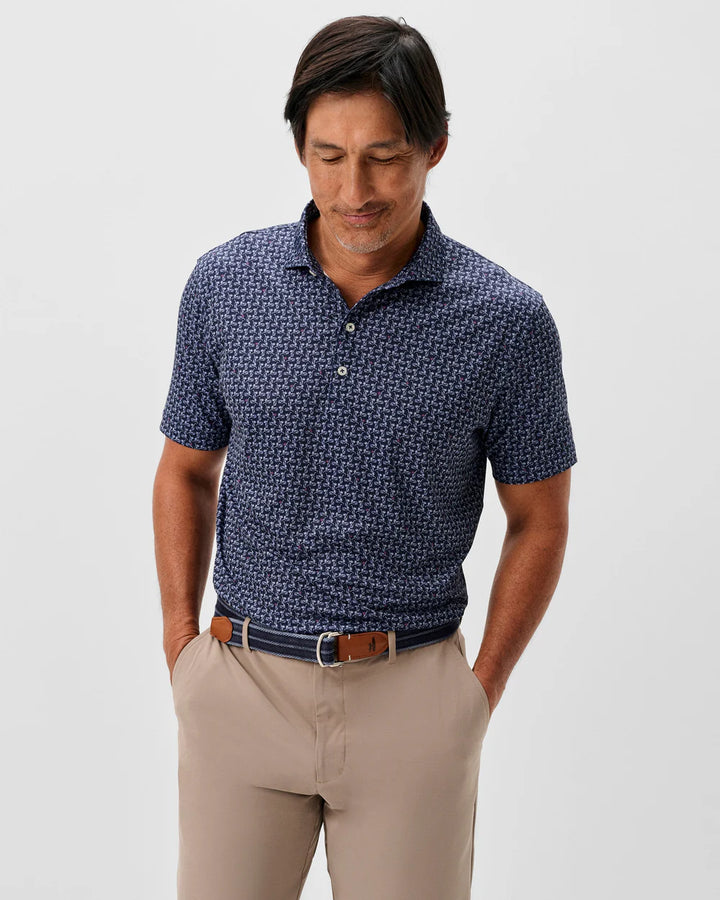 Johnnie-O Performance Jersey Polo - Minty: Navy