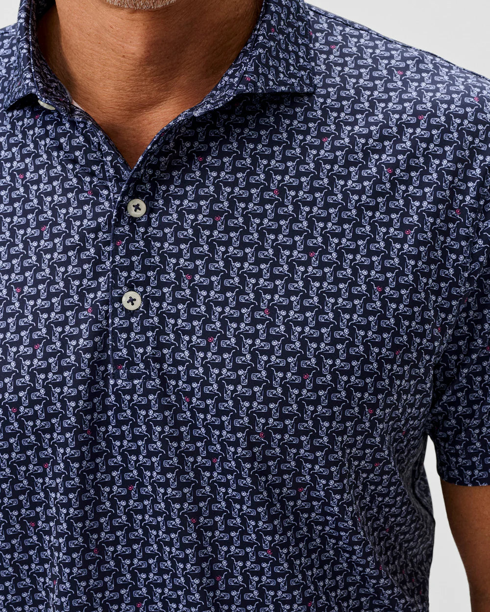 Johnnie-O Performance Jersey Polo - Minty: Navy