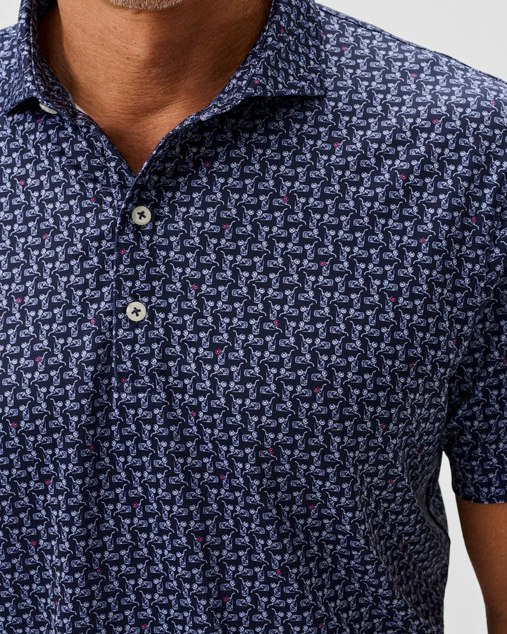 Johnnie-O Performance Jersey Polo - Minty: Navy