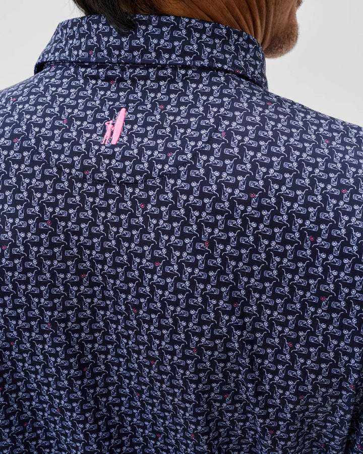 Johnnie-O Performance Jersey Polo - Minty: Navy