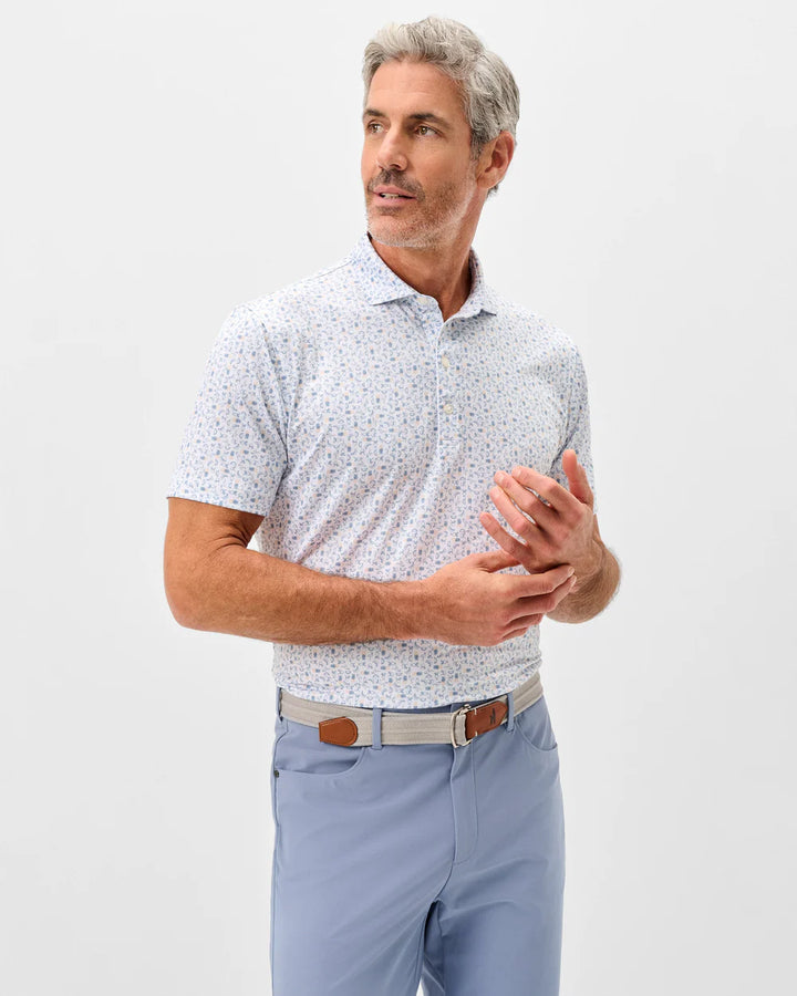 Johnnie-O Performance Jersey Polo - Cabana Bar: Carbon Fiber