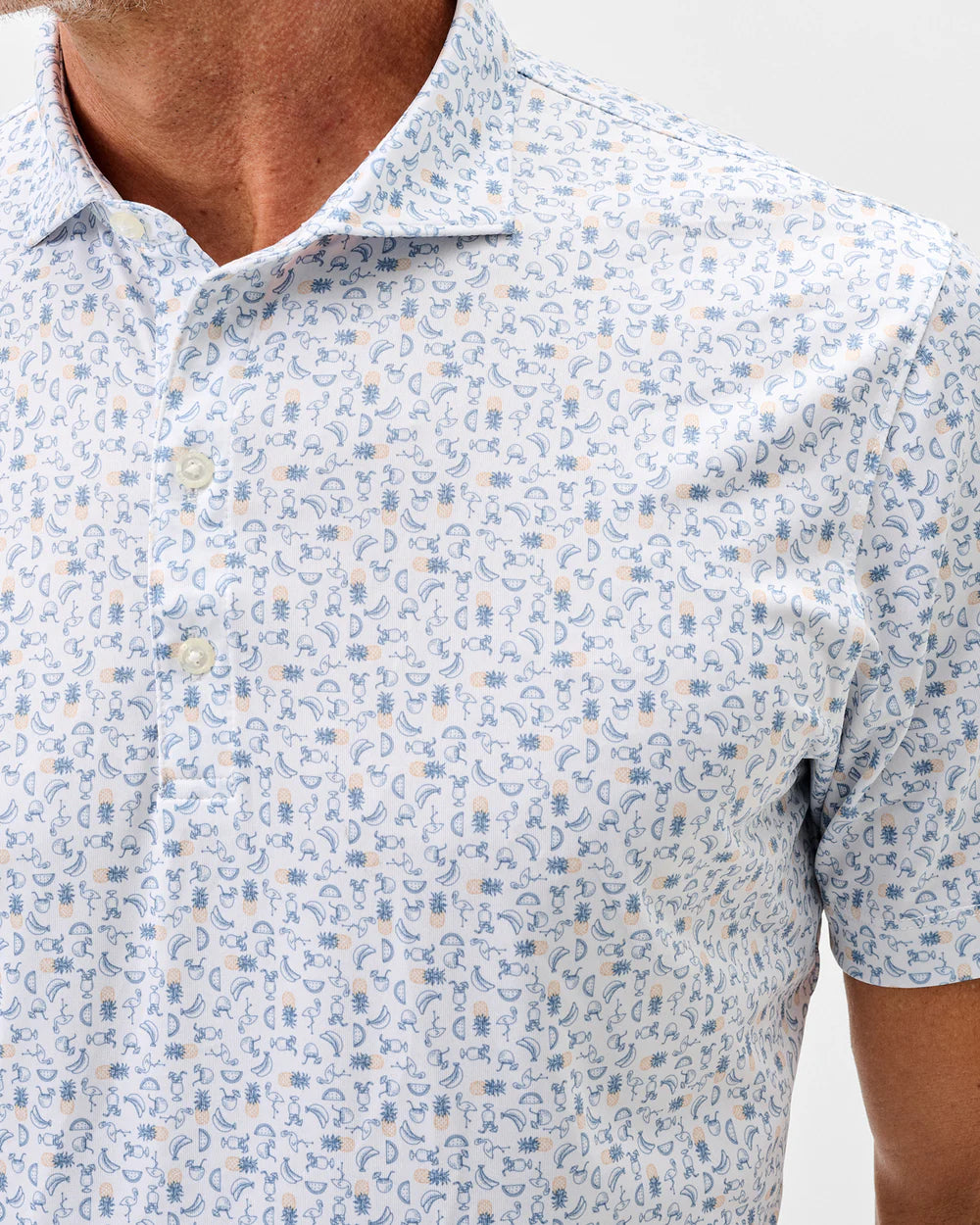 Johnnie-O Performance Jersey Polo - Cabana Bar: Carbon Fiber