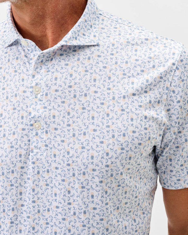 Johnnie-O Performance Jersey Polo - Cabana Bar: Carbon Fiber