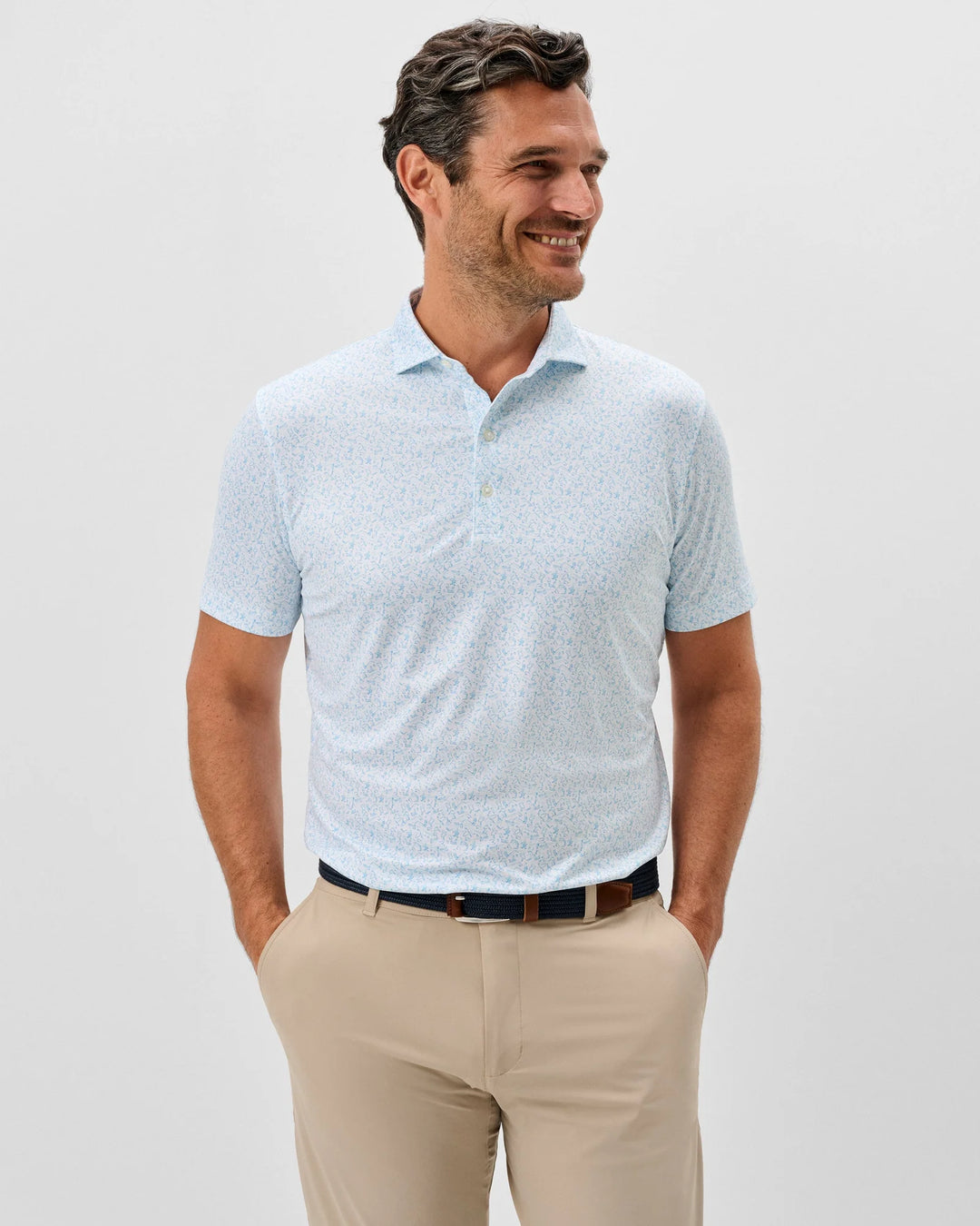 Johnnie-O Performance Jersey Polo - Beach Break: White