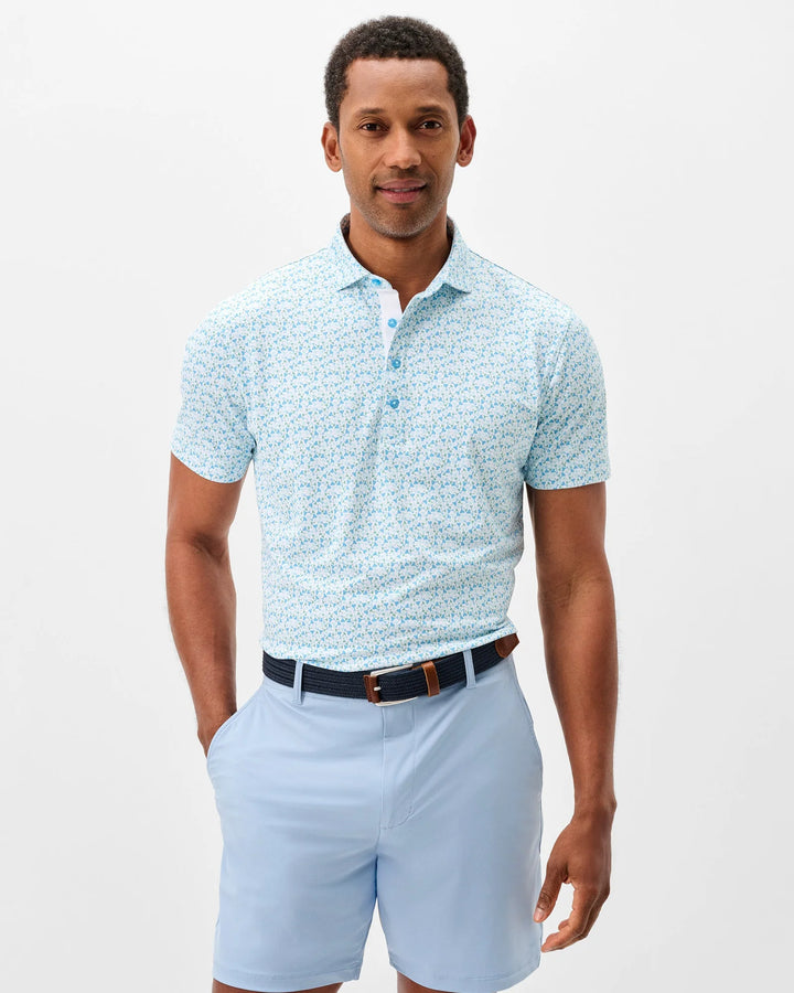Johnnie-O Performance Mesh Polo - Cocktail Time: Dolphin