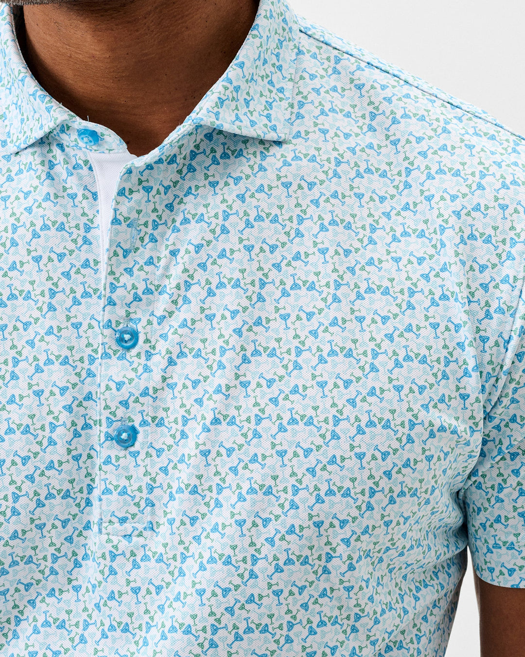 Johnnie-O Performance Mesh Polo - Cocktail Time: Dolphin