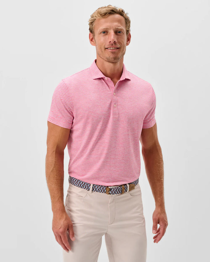 Johnnie-O Performance Jersey Polo - Michael Stripe: Punch