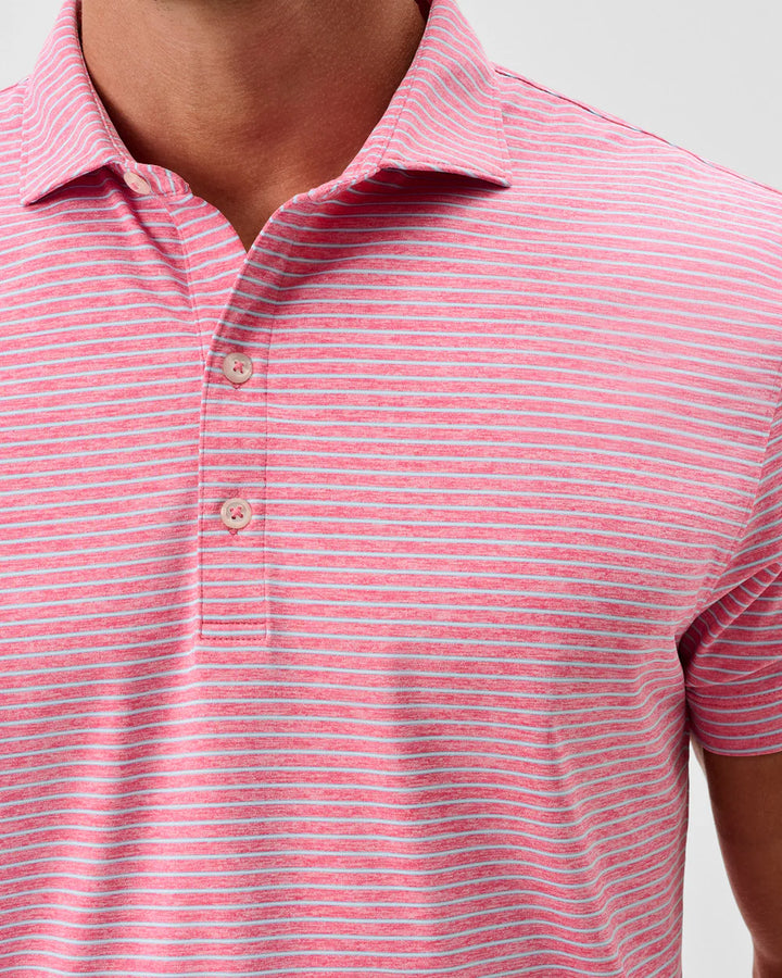 Johnnie-O Performance Jersey Polo - Michael Stripe: Punch