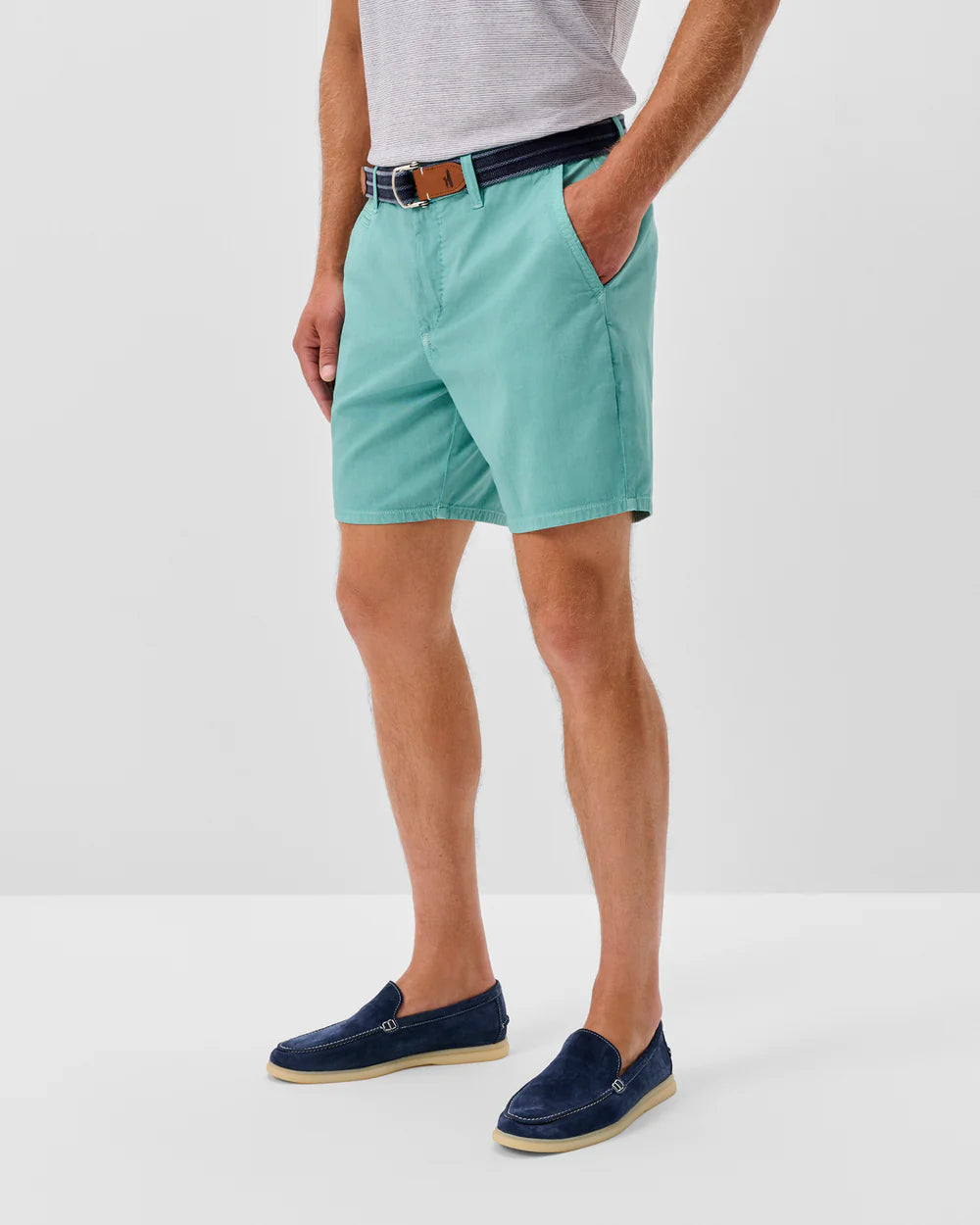 Johnnie-O Nassau 7" Cotton Blend Shorts: Green Grass